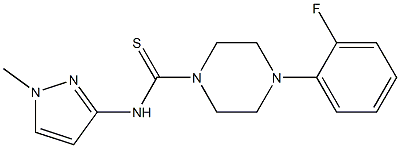 4-(2-fluorophenyl)-N-(1-methylpyrazol-3-yl)piperazine-1-carbothioamide Struktur