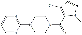 (4-chloro-2-methylpyrazol-3-yl)-(4-pyrimidin-2-ylpiperazin-1-yl)methanone Struktur