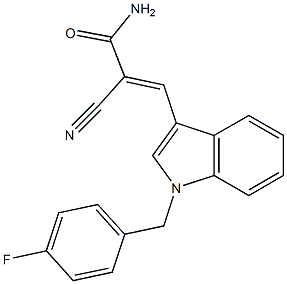 (E)-2-cyano-3-[1-[(4-fluorophenyl)methyl]indol-3-yl]prop-2-enamide Struktur