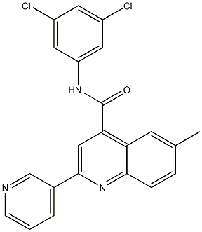 N-(3,5-dichlorophenyl)-6-methyl-2-pyridin-3-ylquinoline-4-carboxamide Struktur