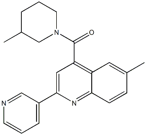 (3-methylpiperidin-1-yl)-(6-methyl-2-pyridin-3-ylquinolin-4-yl)methanone Struktur