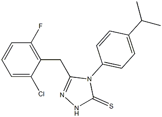 3-[(2-chloro-6-fluorophenyl)methyl]-4-(4-propan-2-ylphenyl)-1H-1,2,4-triazole-5-thione Struktur