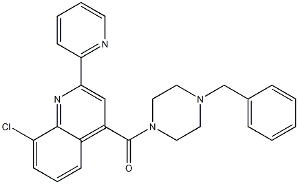 (4-benzylpiperazin-1-yl)-(8-chloro-2-pyridin-2-ylquinolin-4-yl)methanone Struktur