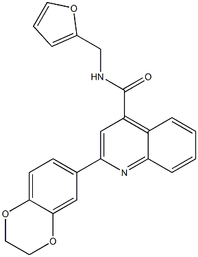 2-(2,3-dihydro-1,4-benzodioxin-6-yl)-N-(furan-2-ylmethyl)quinoline-4-carboxamide Struktur