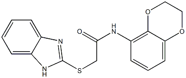 2-(1H-benzimidazol-2-ylsulfanyl)-N-(2,3-dihydro-1,4-benzodioxin-5-yl)acetamide Struktur