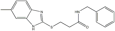 N-benzyl-3-[(6-methyl-1H-benzimidazol-2-yl)sulfanyl]propanamide Struktur