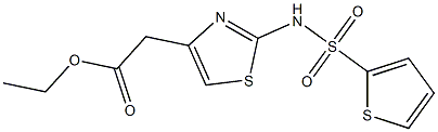 ethyl 2-[2-(thiophen-2-ylsulfonylamino)-1,3-thiazol-4-yl]acetate Struktur