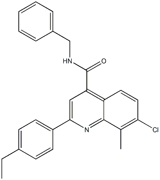 N-benzyl-7-chloro-2-(4-ethylphenyl)-8-methylquinoline-4-carboxamide Struktur