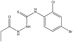 1-(4-bromo-2-chlorophenyl)-3-(propanoylamino)thiourea Struktur