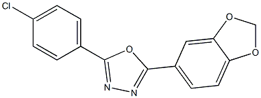 2-(1,3-benzodioxol-5-yl)-5-(4-chlorophenyl)-1,3,4-oxadiazole Struktur