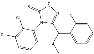 4-(2,3-dichlorophenyl)-3-[(2-methylphenyl)methylsulfanylmethyl]-1H-1,2,4-triazole-5-thione Struktur