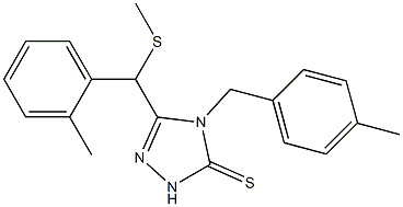 4-[(4-methylphenyl)methyl]-3-[(2-methylphenyl)methylsulfanylmethyl]-1H-1,2,4-triazole-5-thione Struktur