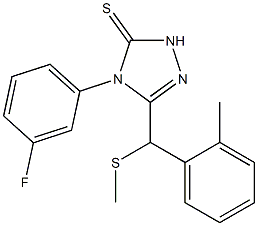 4-(3-fluorophenyl)-3-[(2-methylphenyl)methylsulfanylmethyl]-1H-1,2,4-triazole-5-thione Struktur