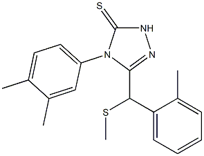 4-(3,4-dimethylphenyl)-3-[(2-methylphenyl)methylsulfanylmethyl]-1H-1,2,4-triazole-5-thione Struktur