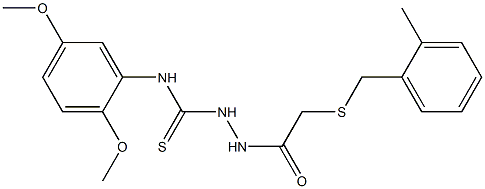 1-(2,5-dimethoxyphenyl)-3-[[2-[(2-methylphenyl)methylsulfanyl]acetyl]amino]thiourea Struktur