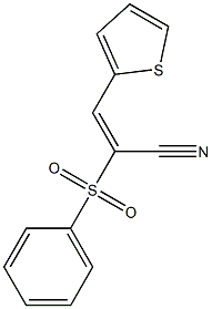 (E)-2-(benzenesulfonyl)-3-thiophen-2-ylprop-2-enenitrile Struktur