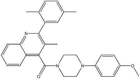 [2-(2,5-dimethylphenyl)-3-methylquinolin-4-yl]-[4-(4-methoxyphenyl)piperazin-1-yl]methanone Struktur