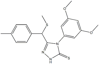 4-(3,5-dimethoxyphenyl)-3-[(4-methylphenyl)methylsulfanylmethyl]-1H-1,2,4-triazole-5-thione Struktur