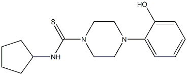 N-cyclopentyl-4-(2-hydroxyphenyl)piperazine-1-carbothioamide Struktur