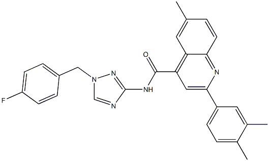 2-(3,4-dimethylphenyl)-N-[1-[(4-fluorophenyl)methyl]-1,2,4-triazol-3-yl]-6-methylquinoline-4-carboxamide Struktur