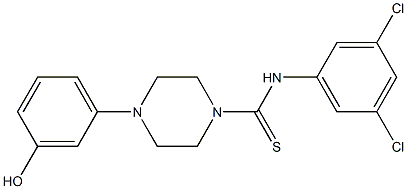 N-(3,5-dichlorophenyl)-4-(3-hydroxyphenyl)piperazine-1-carbothioamide Struktur