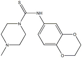 N-(2,3-dihydro-1,4-benzodioxin-6-yl)-4-methylpiperazine-1-carbothioamide Struktur