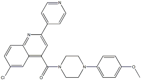 (6-chloro-2-pyridin-4-ylquinolin-4-yl)-[4-(4-methoxyphenyl)piperazin-1-yl]methanone Struktur