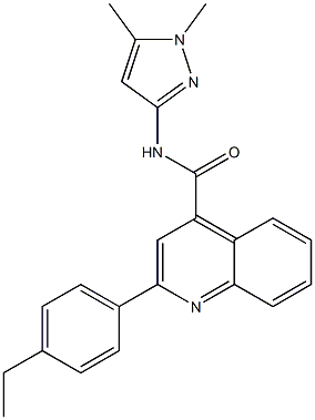 N-(1,5-dimethylpyrazol-3-yl)-2-(4-ethylphenyl)quinoline-4-carboxamide Struktur