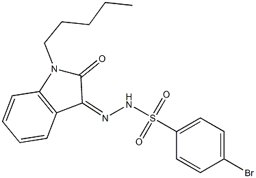 4-bromo-N-[(Z)-(2-oxo-1-pentylindol-3-ylidene)amino]benzenesulfonamide Struktur