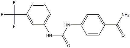 4-[[3-(trifluoromethyl)phenyl]carbamoylamino]benzamide Struktur