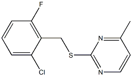 2-[(2-chloro-6-fluorophenyl)methylsulfanyl]-4-methylpyrimidine Struktur