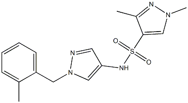 1,3-dimethyl-N-[1-[(2-methylphenyl)methyl]pyrazol-4-yl]pyrazole-4-sulfonamide Struktur