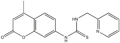 1-(4-methyl-2-oxochromen-7-yl)-3-(pyridin-2-ylmethyl)thiourea Struktur