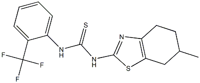 1-(6-methyl-4,5,6,7-tetrahydro-1,3-benzothiazol-2-yl)-3-[2-(trifluoromethyl)phenyl]thiourea Struktur