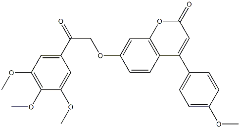 4-(4-methoxyphenyl)-7-[2-oxo-2-(3,4,5-trimethoxyphenyl)ethoxy]chromen-2-one Struktur