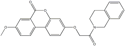 3-[2-(3,4-dihydro-1H-isoquinolin-2-yl)-2-oxoethoxy]-8-methoxybenzo[c]chromen-6-one Struktur