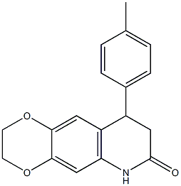 9-(4-methylphenyl)-3,6,8,9-tetrahydro-2H-[1,4]dioxino[2,3-g]quinolin-7-one Struktur