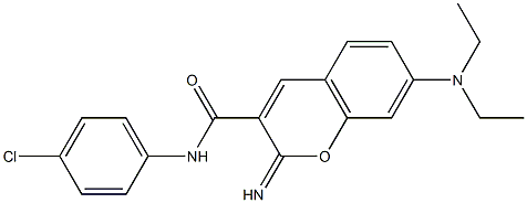 N-(4-chlorophenyl)-7-(diethylamino)-2-iminochromene-3-carboxamide Struktur