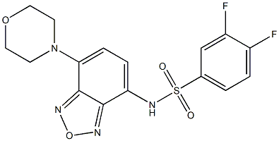 3,4-difluoro-N-(4-morpholin-4-yl-2,1,3-benzoxadiazol-7-yl)benzenesulfonamide Struktur