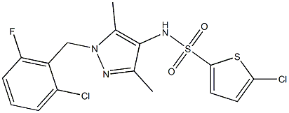 5-chloro-N-[1-[(2-chloro-6-fluorophenyl)methyl]-3,5-dimethylpyrazol-4-yl]thiophene-2-sulfonamide Struktur