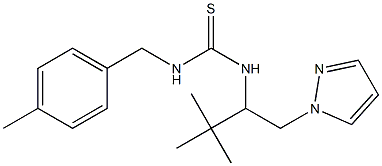 1-(3,3-dimethyl-1-pyrazol-1-ylbutan-2-yl)-3-[(4-methylphenyl)methyl]thiourea Struktur