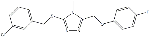 3-[(3-chlorophenyl)methylsulfanyl]-5-[(4-fluorophenoxy)methyl]-4-methyl-1,2,4-triazole Struktur