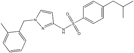 N-[1-[(2-methylphenyl)methyl]pyrazol-3-yl]-4-(2-methylpropyl)benzenesulfonamide Struktur