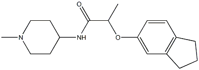 2-(2,3-dihydro-1H-inden-5-yloxy)-N-(1-methylpiperidin-4-yl)propanamide Struktur