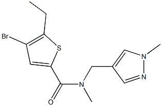 4-bromo-5-ethyl-N-methyl-N-[(1-methylpyrazol-4-yl)methyl]thiophene-2-carboxamide Struktur