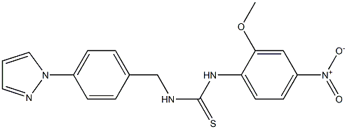 1-(2-methoxy-4-nitrophenyl)-3-[(4-pyrazol-1-ylphenyl)methyl]thiourea Struktur