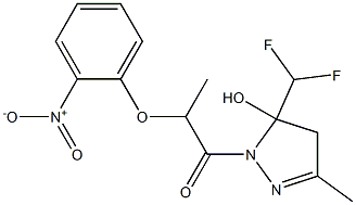 1-[5-(difluoromethyl)-5-hydroxy-3-methyl-4H-pyrazol-1-yl]-2-(2-nitrophenoxy)propan-1-one Struktur