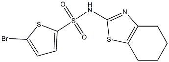 5-bromo-N-(4,5,6,7-tetrahydro-1,3-benzothiazol-2-yl)thiophene-2-sulfonamide Struktur