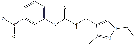 1-[1-(1-ethyl-3-methylpyrazol-4-yl)ethyl]-3-(3-nitrophenyl)thiourea Struktur