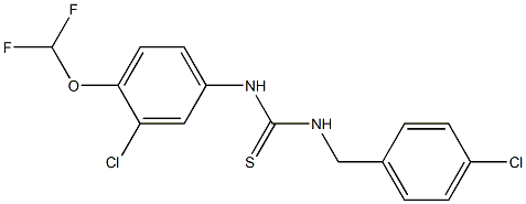 1-[3-chloro-4-(difluoromethoxy)phenyl]-3-[(4-chlorophenyl)methyl]thiourea Struktur